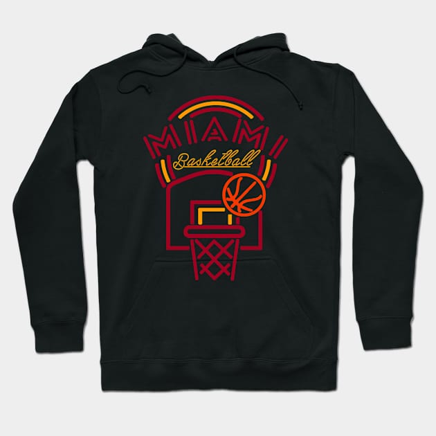 Neon Miami Basketball Hoodie by MulletHappens